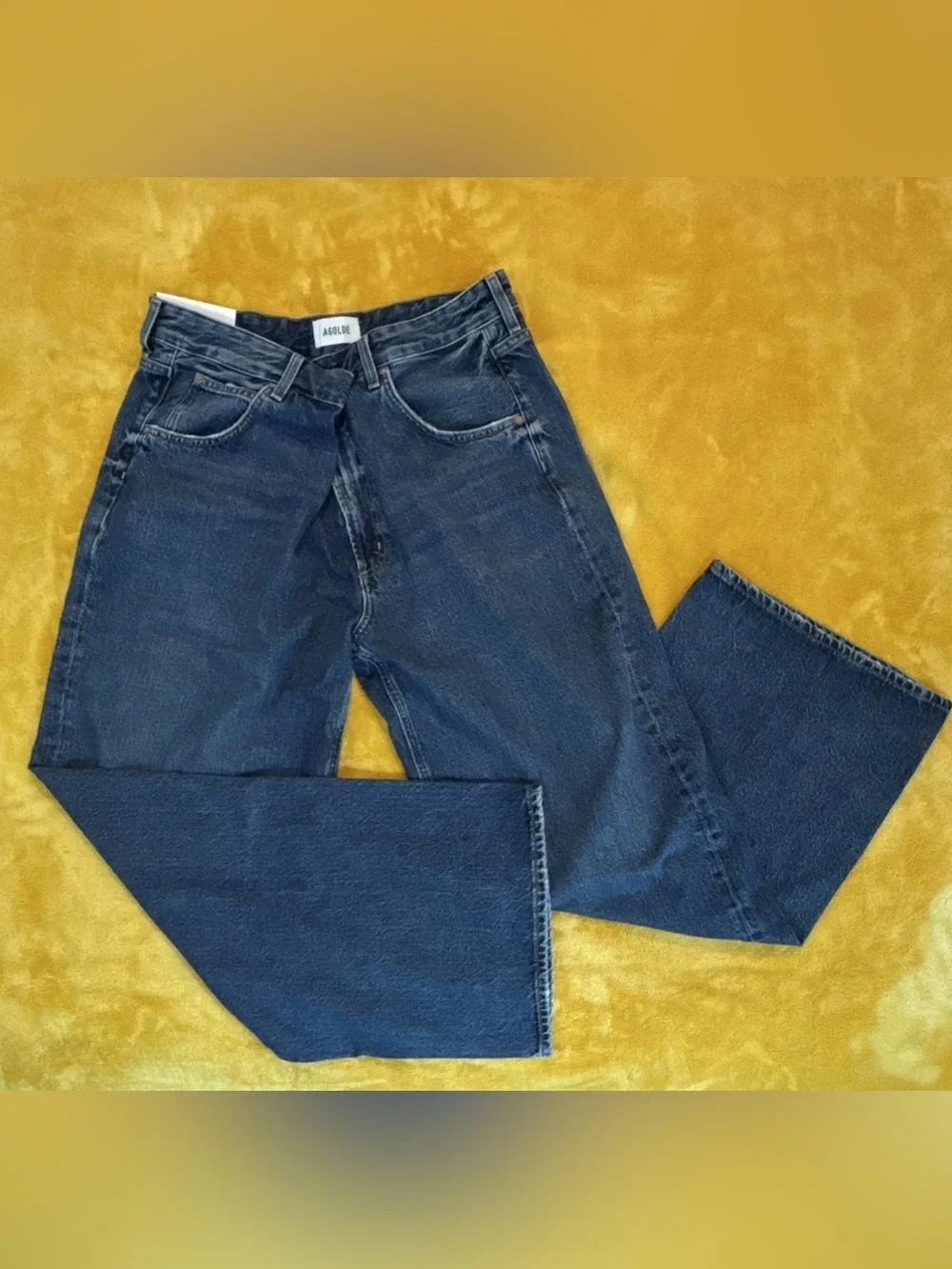 Agolde Wide-Leg High-Rise Jeans in Dark Blue Wash